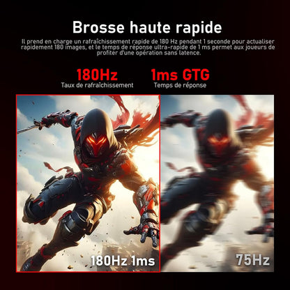Écran PC Ultra Large 34 Pouces 1500R Incurvé 180Hz Gaming Computer Moniteur,21:9 Uwqhd(3440X1440)，128% Srgb，Freesync，Hdr，178 ° Angle Vue，Displayport、Hdmi，Vesa 75 * 75Mm-Noir