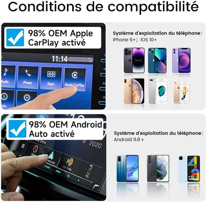 2026 Nouvelle Mise À Niveau Adaptateur 5.0 2Air, Apporte Carplay/Android Auto Sans Fil, Brancher Et Utiliser, Connectivité Sans Fil