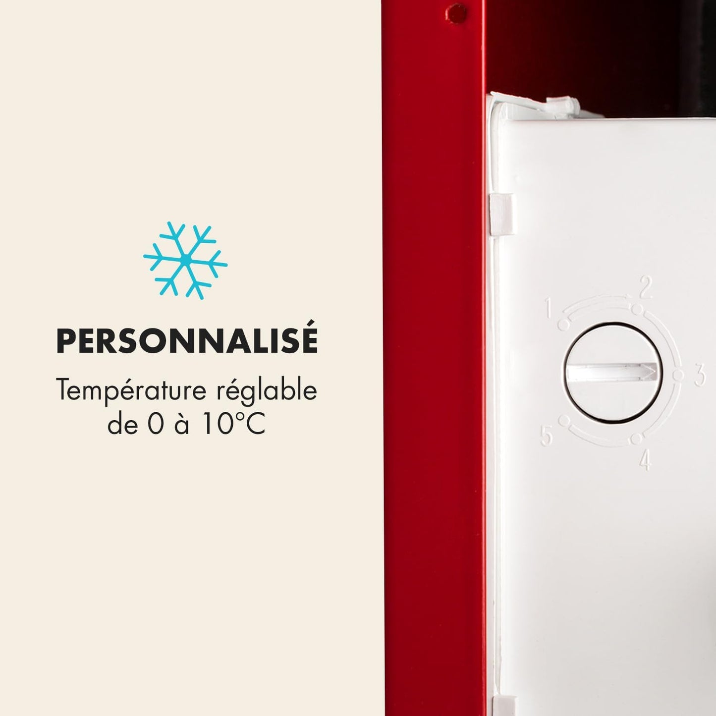 Poplife Refroidisseur De Boissons - Mini-Bar, Réfrigérateur Rétro, 0-10°C, Seulement 39 Db, 48 L, Écologique, Porte À Double Vitrage, Design Rétro, Rouge