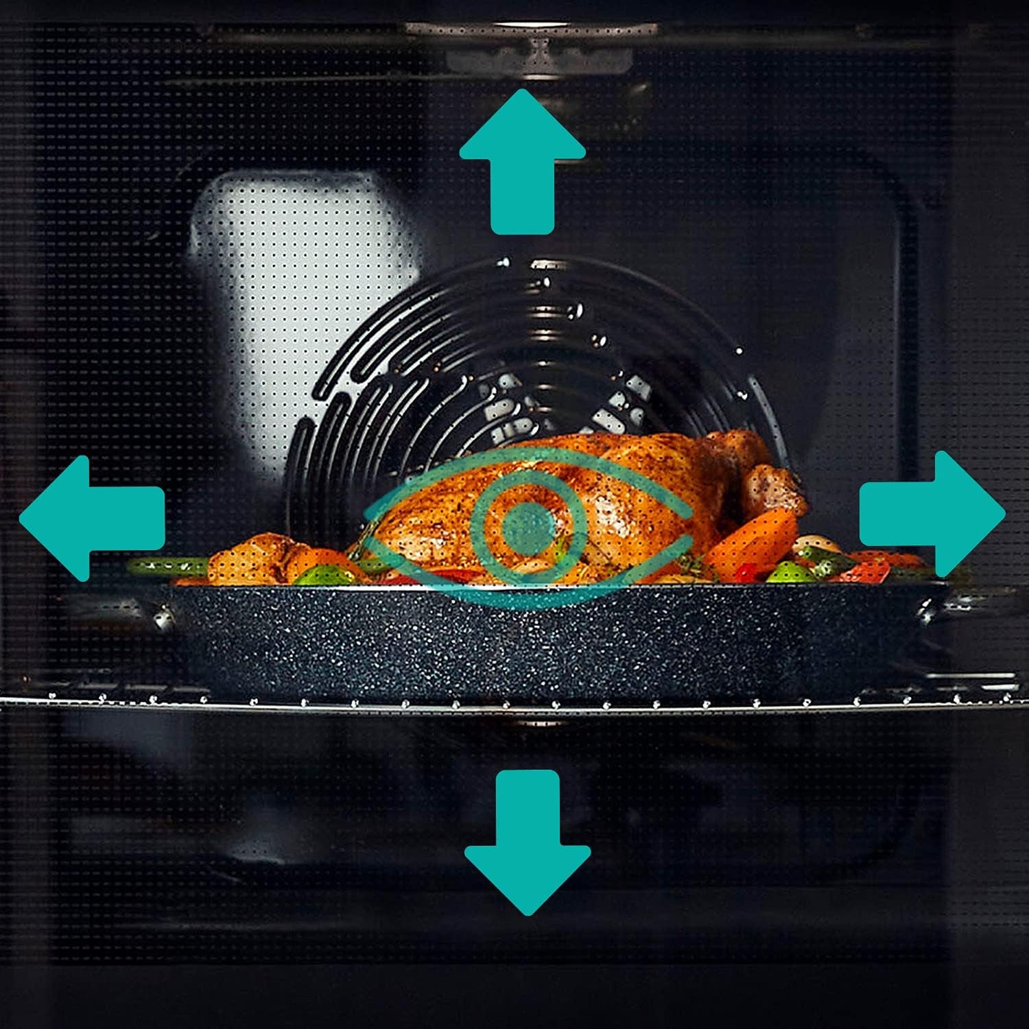 Hisense BI64211PX Four Multifonction - Cavité XXL De 77L, Pyrolyse, 13 Fonctions, Fonction Pizza 300°C, Airfry, Affichage LED, Inox, Classe A+