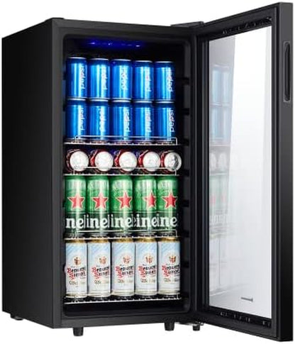 Réfrigérateur À Boissons KRC-86GE Avec Panneau De Commande Tactile, Zone De Refroidissement 3-18°C, Réfrigérateur À Bouteilles 86 Litres, Éclairage Intérieur LED Bleu, 41 Db