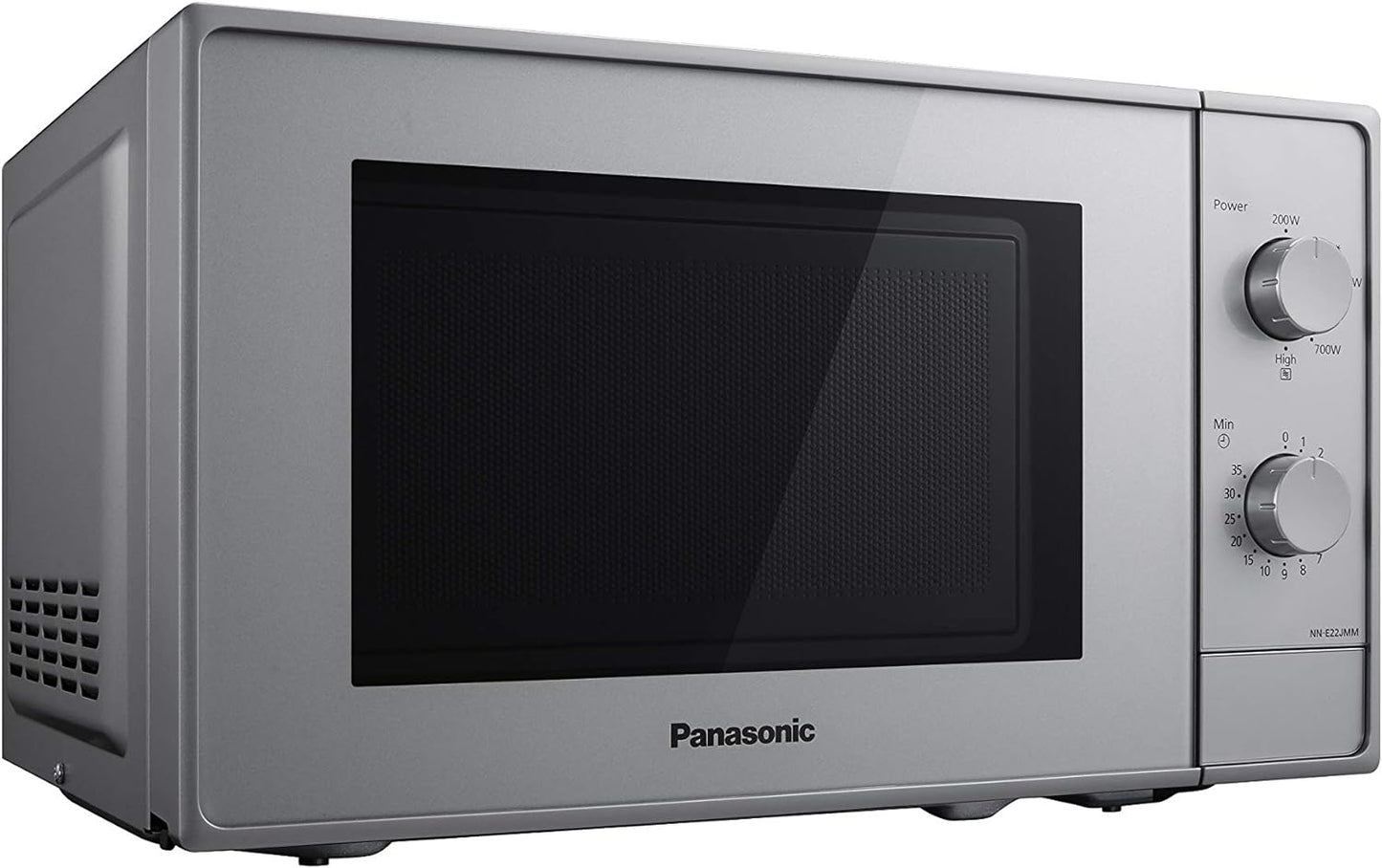 NN-E22JMMEPG | Four Micro-Ondes Solo, 20 L, 5 Niveaux De Puissance : 800W/700W/360W/270W/200W, Plateau Tournant 25,5 Cm, Intérieur Acrylique, Argent – Version FR