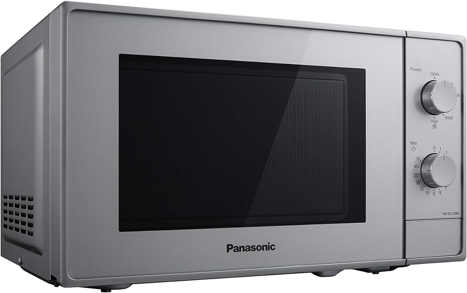 NN-E22JMMEPG | Four Micro-Ondes Solo, 20 L, 5 Niveaux De Puissance : 800W/700W/360W/270W/200W, Plateau Tournant 25,5 Cm, Intérieur Acrylique, Argent – Version FR
