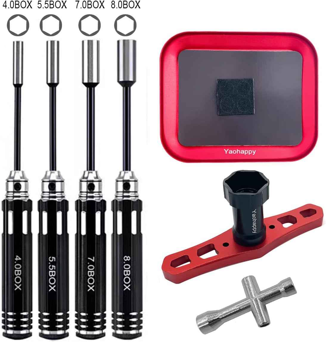 Kit D'Outils 20 En 1 Télécommandés, Plat/Phillips/Hexagonaux, Clé De Roue, Clé À Douille D'Écrou, Outils De Réparation Pour Voitures Télécommandées 1/18 1/16 1/8 1/10 RC