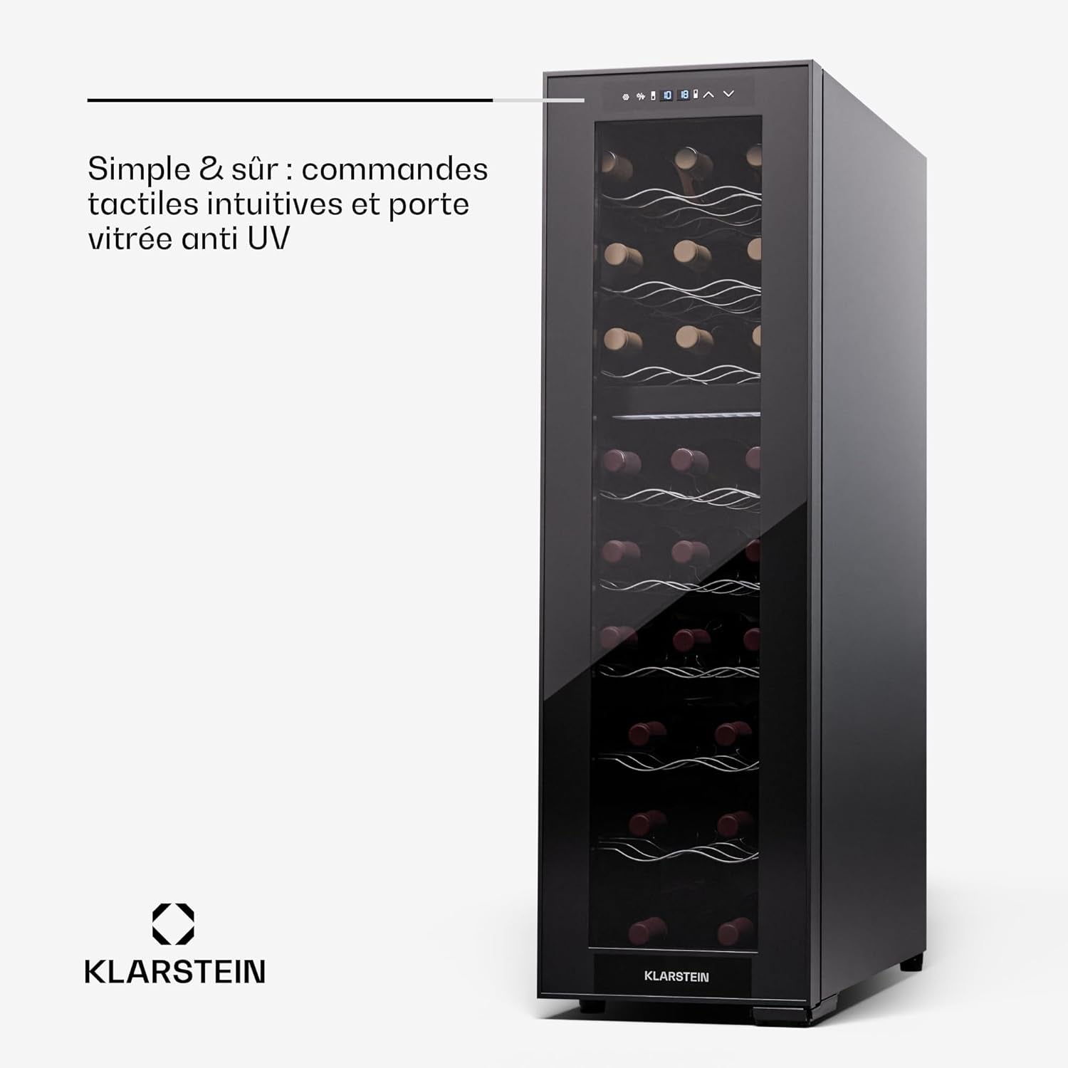 Cave a Vin, Caves À Vin De Conservation Avec Porte En Verre, Cave a Vins À Double Zone, Bar Int/Ext, Frigo Vin, Armoire a Vin, Cave a Vin De Vieillissement, Cave À Vin 24 Bouteilles