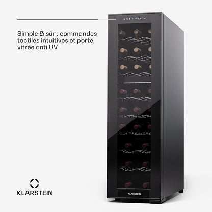 Cave a Vin, Caves À Vin De Conservation Avec Porte En Verre, Cave a Vins À Double Zone, Bar Int/Ext, Frigo Vin, Armoire a Vin, Cave a Vin De Vieillissement, Cave À Vin 24 Bouteilles