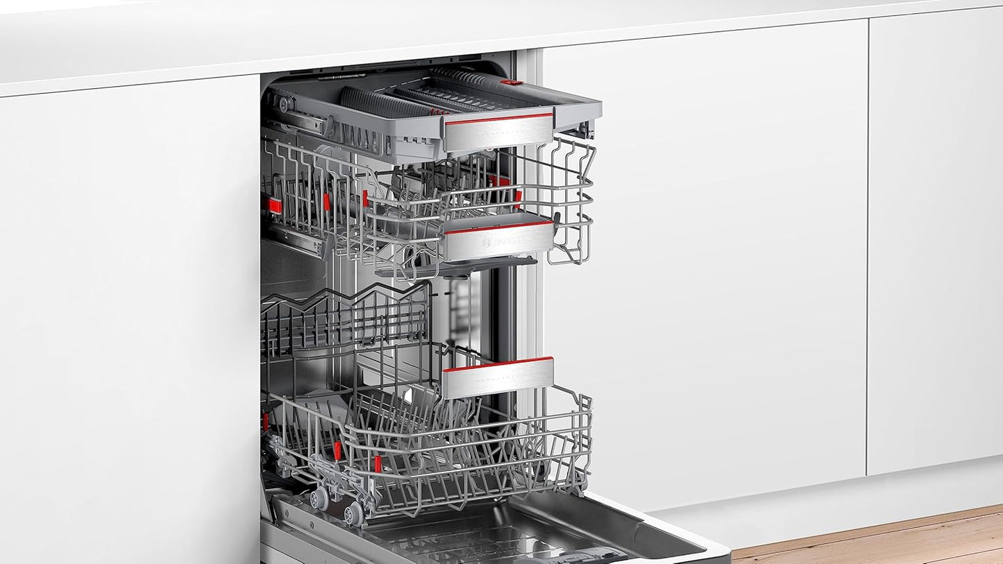 SPV6ZMX23E Série 6 Smart Lave-Vaisselle Entièrement Intégré, Largeur 45 Cm, Tiroir À Couverts, Programme Silence Particulièrement Silencieux, Perfectdry Avec Zéolite Sèche Même Le Plastique