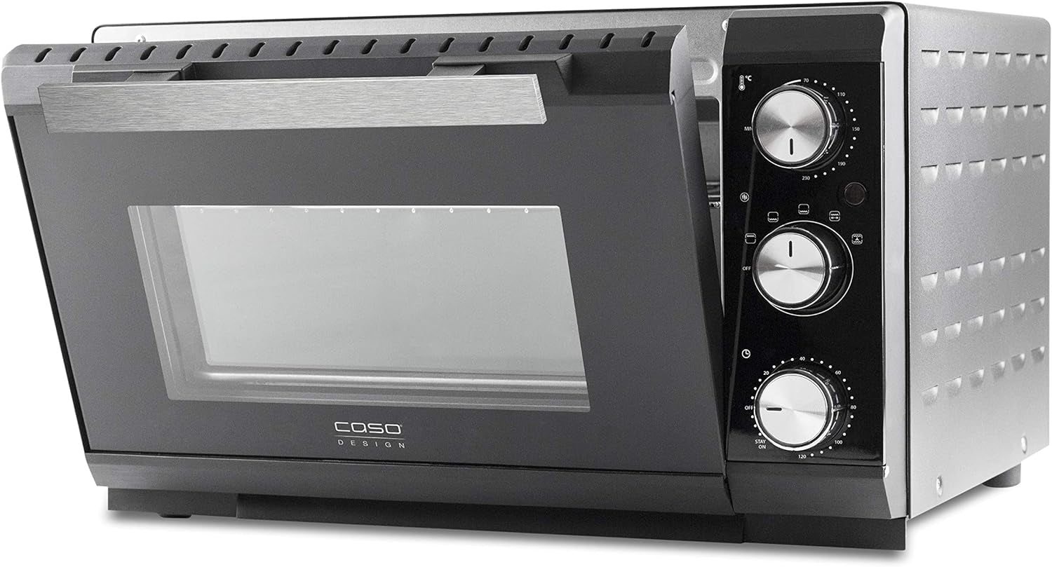 CASO to 20 – Four Design, 5 Fonctions : Recirculation, Tournebroche Avec Moteur, Chaleur De Voûte, Chaleur De Sole, Chaleur De Voûte Et De Sole, Réglage En Continu De La Température De 70 À 230 °C,