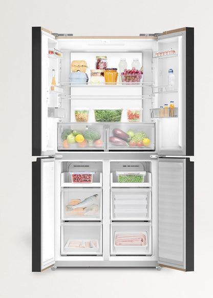 / FRIDGE STUDIO CROSS DOOR 503 / Réfrigérateur Style Cross Door 4 Portes 503L Sable / 85,3 X 69,8 X 177,5 Cm/No Frost, Care+, Antibactérien, Commande Tactile Électronique, 170W