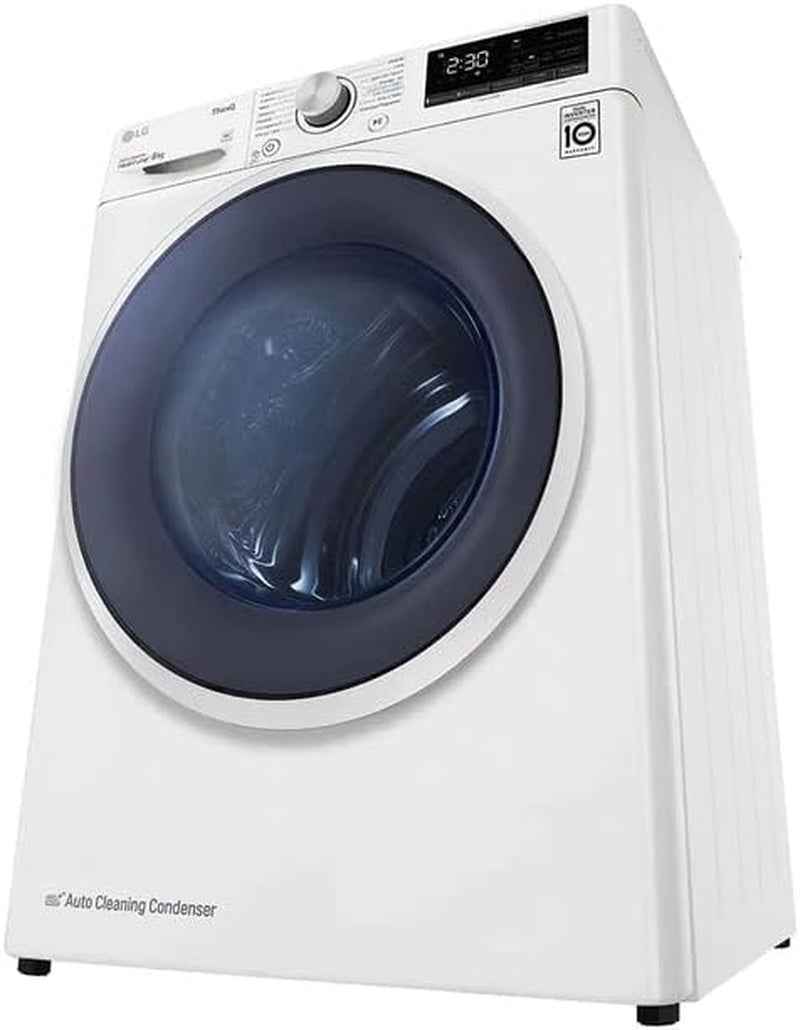 LG RH80V9AVHN Sèche-Linge - Pose Libre, 8 Kg, Chargement Frontal, DUAL Inverter, Pompe À Chaleur, Wi-Fi Avec Smartthinq, Eco Hybrid, Allergy Care, Blanc, Classe A+++ (Interface Italienne)