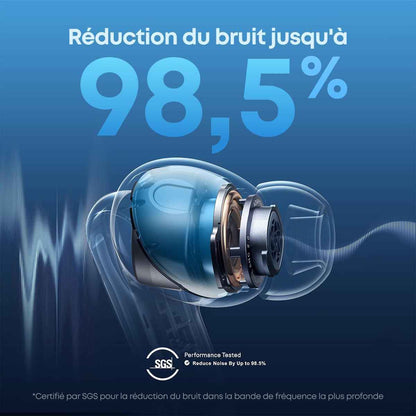 Par Anker Liberty 4 NC Écouteurs Bluetooth Sans Fil 5.3. Avec ANC | Bluetooth 5.3, Réduction De Bruit Adaptative Aux Oreilles Et À L'Environnement, Hi-Res, 50H De Lecture (Noir)
