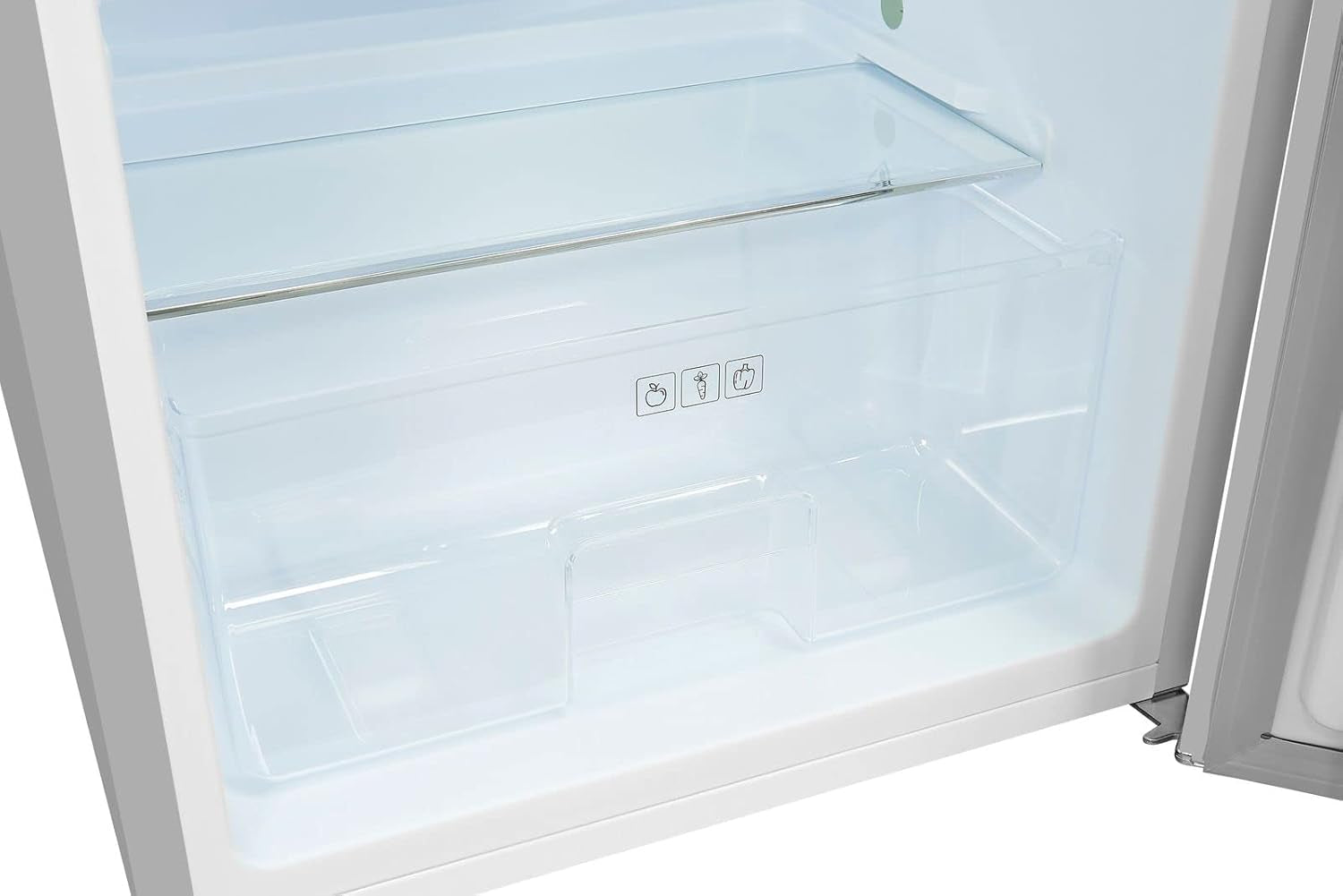 Exquisit Réfrigérateur Rétro RKS120-V-H-160F Gris | Support | Volume 122 L | Gris | Étagère En Verre Et Compartiment À Légumes | Lumière LED | Style Rétro | Roulettes Arrière