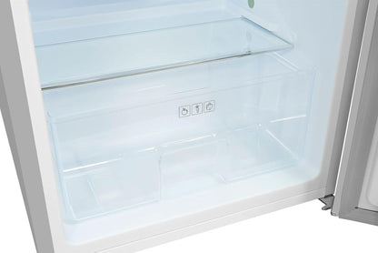 Exquisit Réfrigérateur Rétro RKS120-V-H-160F Gris | Support | Volume 122 L | Gris | Étagère En Verre Et Compartiment À Légumes | Lumière LED | Style Rétro | Roulettes Arrière