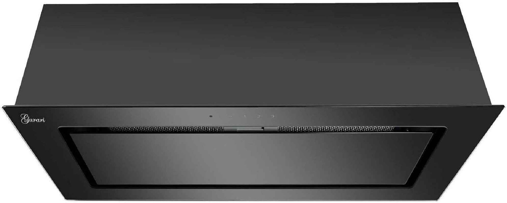 217 Prime, Hotte De Plafond 52 Cm Noir, Grille De Ventilation, Cadre Et Façade En Verre Noir 1000 M³/H, Hotte Encastrée, Hotte D'Extraction, Capot De Circulation D'Air