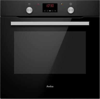 Amica ABE 9431 SM Four Encastrable Avec Chaleur Tournante/Noir Mat/Minuterie/Espace De Cuisson Xxl/Nettoyage À La Vapeur D'Eau
