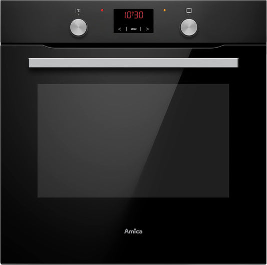 Amica ABE 9431 SM Four Encastrable Avec Chaleur Tournante/Noir Mat/Minuterie/Espace De Cuisson Xxl/Nettoyage À La Vapeur D'Eau