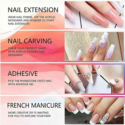 Monomère Liquide Acrylique Pour Ongles Avec 3PCS Pinceaux Ongles | Professionnel Grande Capacité 150Ml Monomère Liquide Acrylique Pour La Conception D'Ongles En Qualité Studio Et Débutant