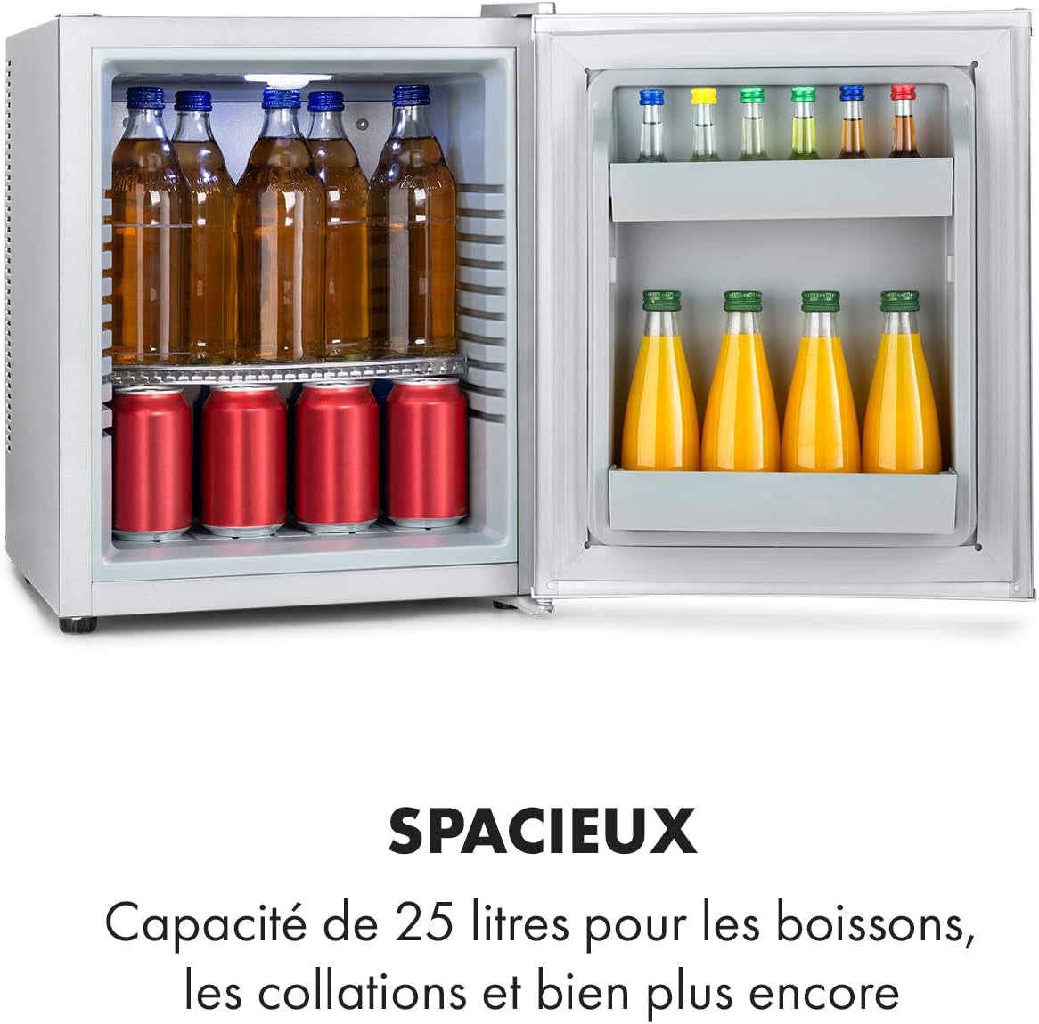 Mini Frigo De Chambre De 30L Pour Snacks Et Boissons, Petit Frigo Top Silencieux, Mini Bar, Petit Réfrigérateur Camping, Mini Frigo Cosmetique, Refrigerateur Avec Étagères Réglables, 5-15°C