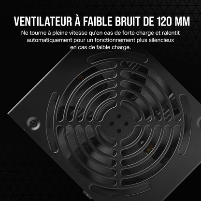 CX750 ATX 750W Alimentation - Certifiée 80 plus Bronze - Faible Bruit - Câbles Gainés - Non Modulaire - EU - Noir