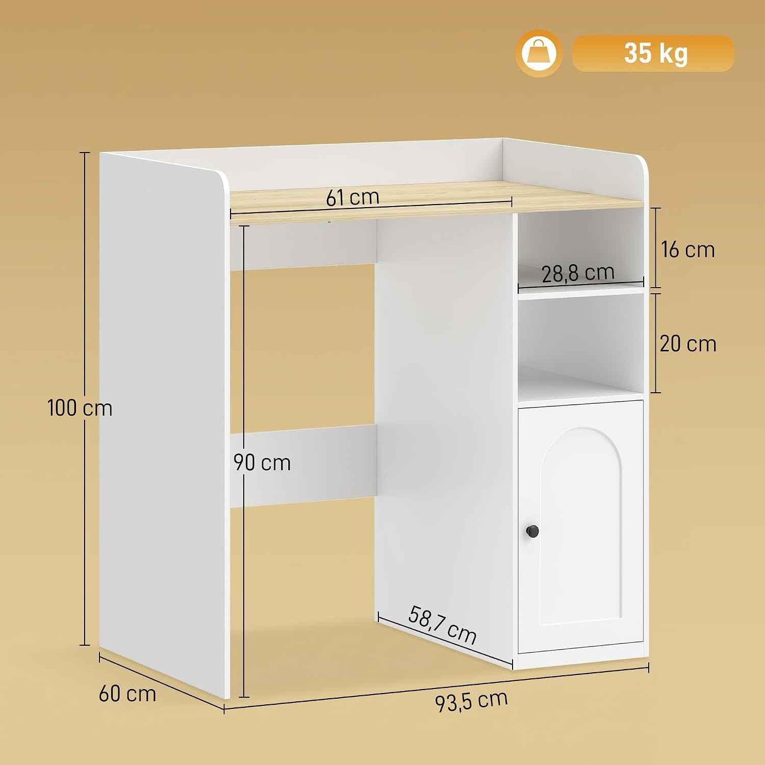 Meuble Machine À Laver Avec Compartiments 93,5 X 60 X 100 Cm Blanc | Armoire Machine a Laver, Porte À Fermeture Douce, Large Plateau, Meuble De Salle De Bain Et Buanderie