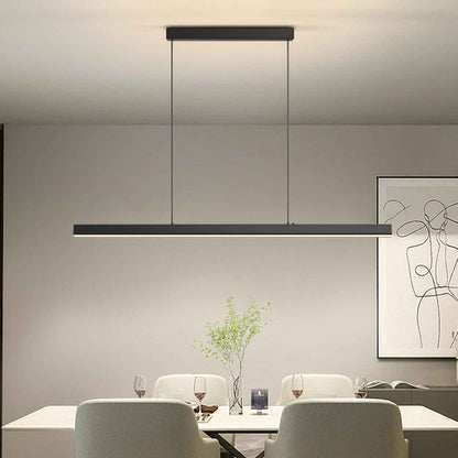 Suspension Luminaire Cuisine Moderne, 3000K/4500K/6500K 10%–100% Température De Couleur Lustre Linéaire, Dimmbar Avec Télécommande Chandelier Pour Cuisine,Salon,Salle À Manger,Chambre À Coucher 150CM