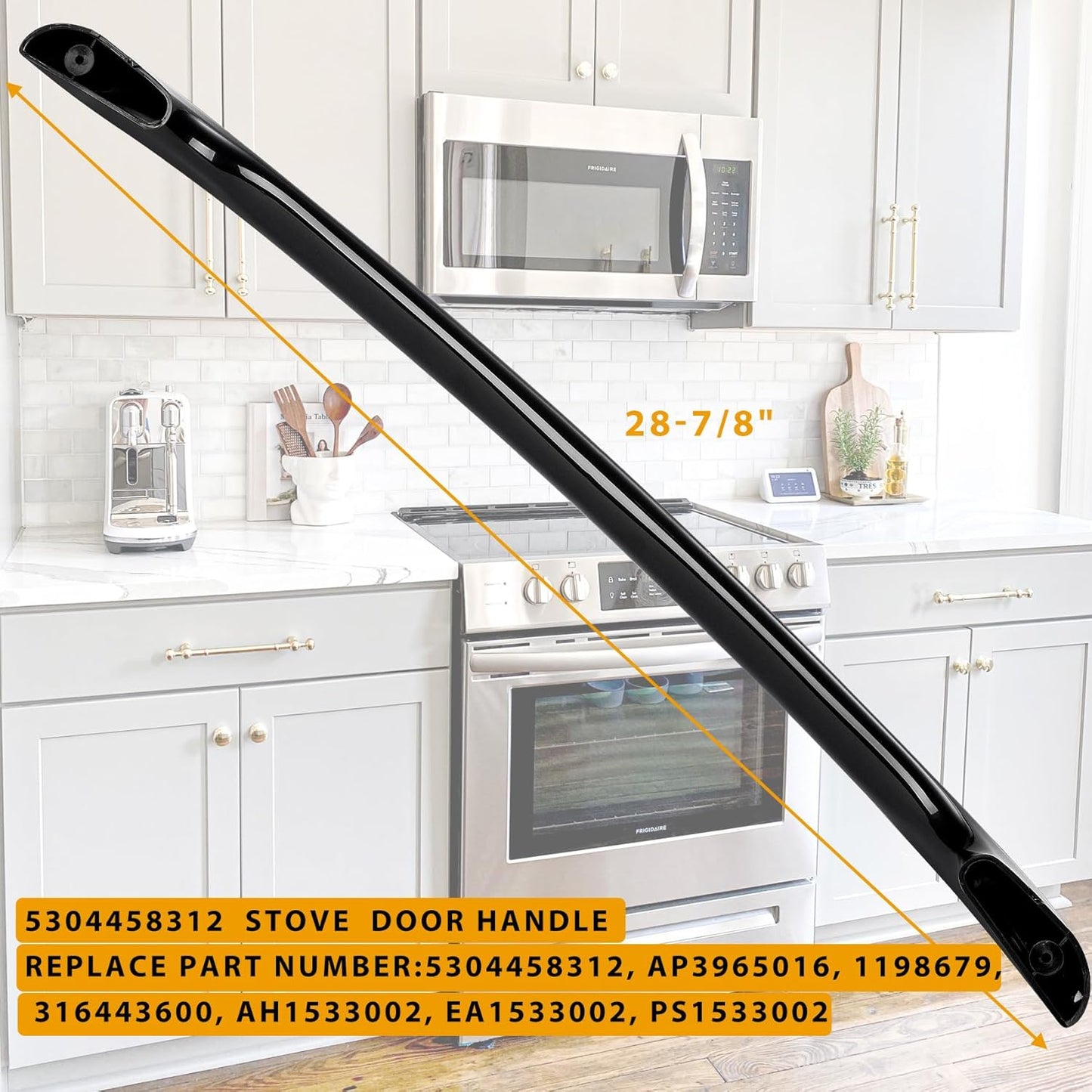‎5304458312 AP3965016 316443600 Lot De 2 Poignées De Porte De Four De Rechange Compatibles Avec Cuisinière Électrique Kenmore Electrolux Frigidaire, Noir