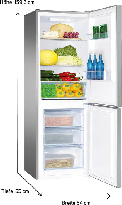 Amica KGCL 386 160 E Réfrigérateur-Congélateur Autoportante 227 L Acier Inoxydable