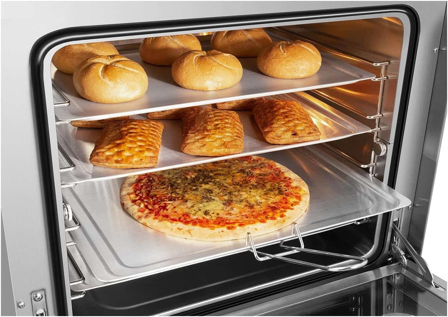 Four À Convection Professionnel Combiné Vapeur Chaleur Tournante Électrique RCCO-2.0 (2 400 W, Minuterie, 4 Plaques)