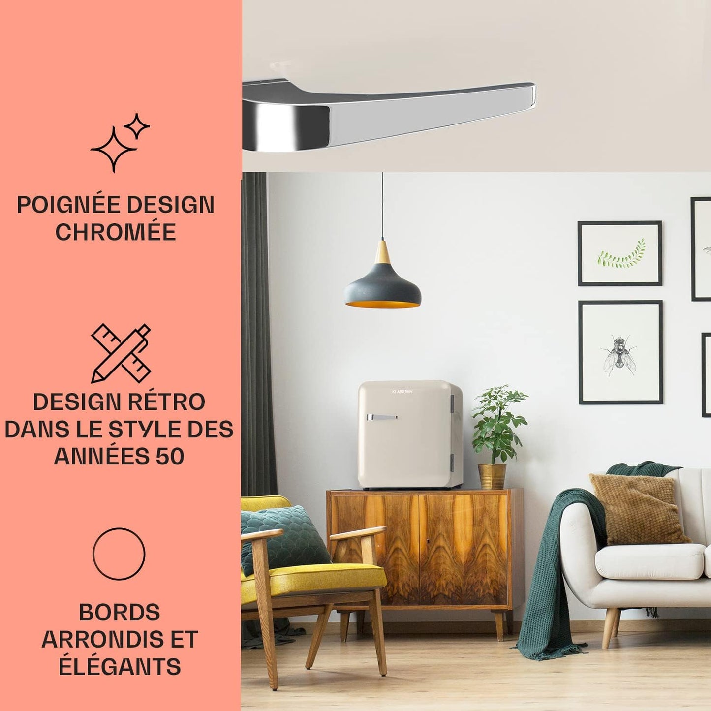 Mini Frigo De Chambre De 48L Pour Snacks Et Boissons, Petit Frigo Top Silencieux, Mini Bar, Petit Réfrigérateur Camping, Mini Frigo Cosmetique, Refrigerateur Avec Étagères Réglables, 0-10°C
