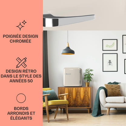 Mini Frigo De Chambre De 48L Pour Snacks Et Boissons, Petit Frigo Top Silencieux, Mini Bar, Petit Réfrigérateur Camping, Mini Frigo Cosmetique, Refrigerateur Avec Étagères Réglables, 0-10°C