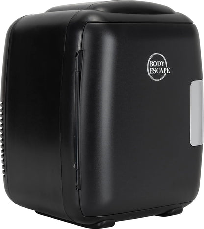 Body Escape Mini Réfrigérateur Beauté Pour Soins De La Peau - Mini Réfrigérateurs Beauté - Petit Réfrigérateur Rétro, Portable, Compact Et Silencieux Pour Le Maquillage - 9L- Mono Noir