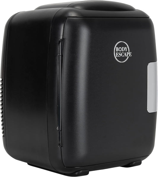 Body Escape Mini Réfrigérateur Beauté Pour Soins De La Peau - Mini Réfrigérateurs Beauté - Petit Réfrigérateur Rétro, Portable, Compact Et Silencieux Pour Le Maquillage - 9L- Mono Noir