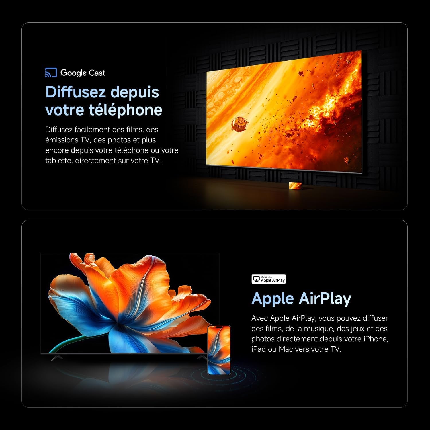 XIAOMI TV S Mini LED 65"(165 Cm), QLED Mini LED Télévision, 4K UHD, Smart TV Avec Google TV, HDR10+, Triple Tuner, DVB T2, 60Hz Avec 120Hz Game Boost Mode, MEMC, Dolby Audio, Airplay 2