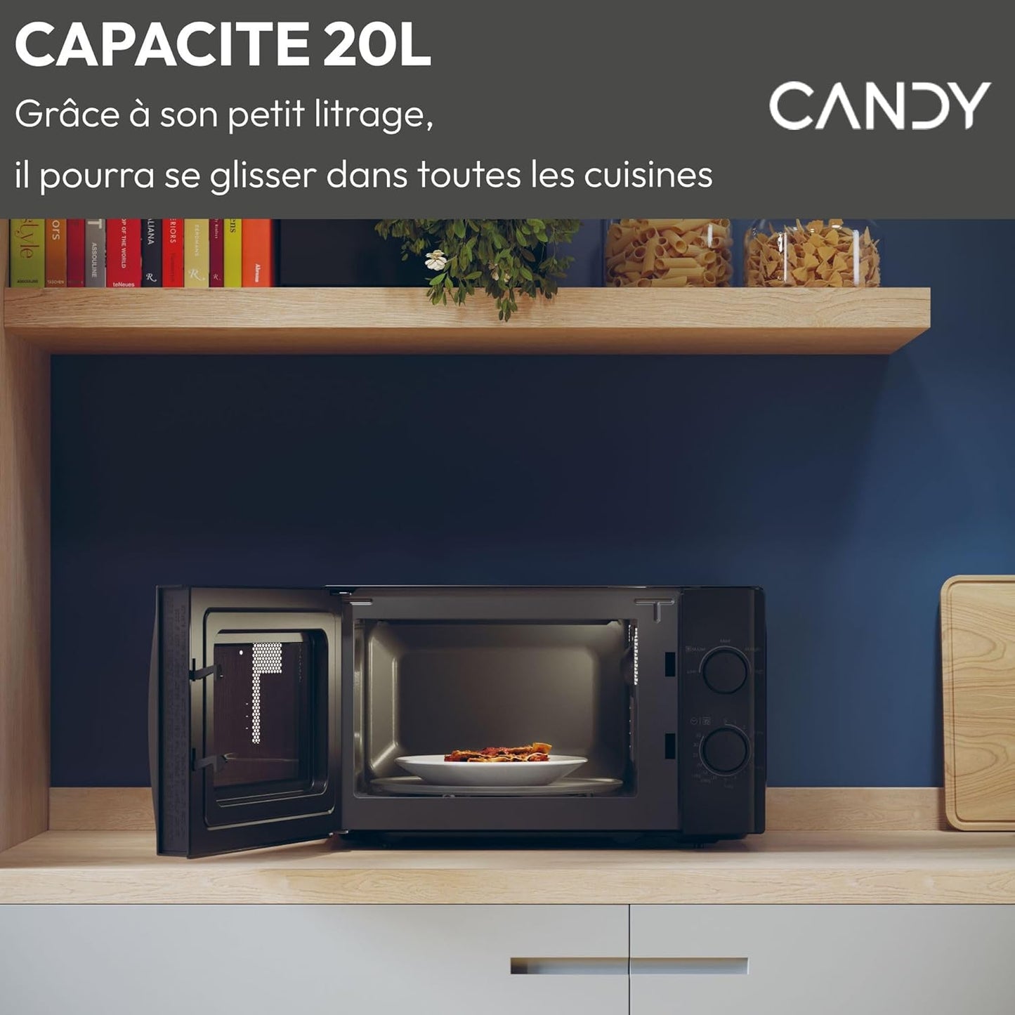 Idea CMG20SMW Four Micro-Ondes 700 W 20L, Fonction Gril, Fonction Décongélation, Plateau Tournant 25,5Cm, 5 Niveaux De Puissance, Blanc