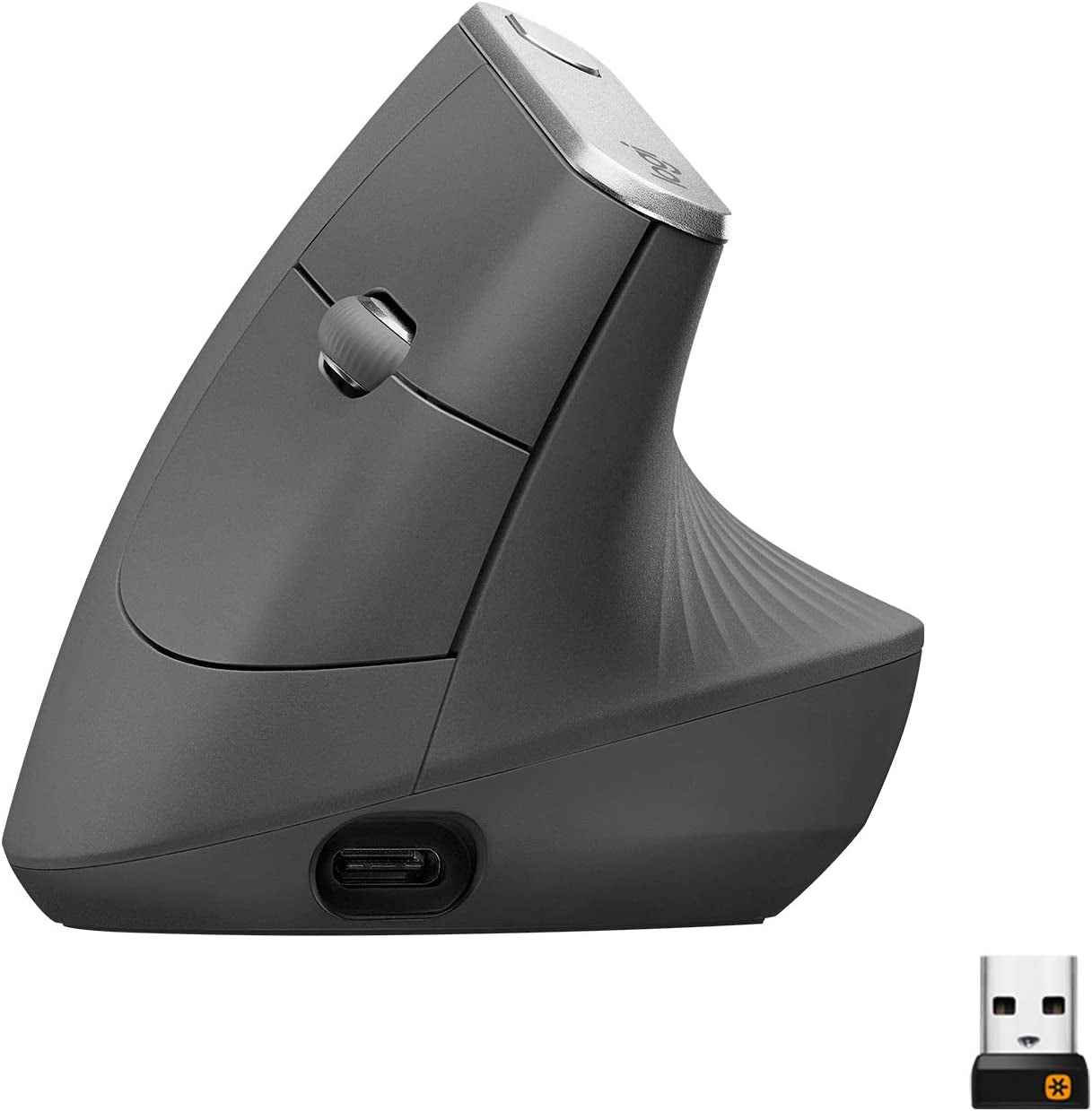 MX Vertical Souris Ergonomique Sans Fil | Multi-Dispositifs, Bluetooth/2,4 Ghz, Récepteur USB Unifying, 4000 PPP, 4 Boutons, Charge Rapide, Pc/Mac/Ipad OS - Graphite