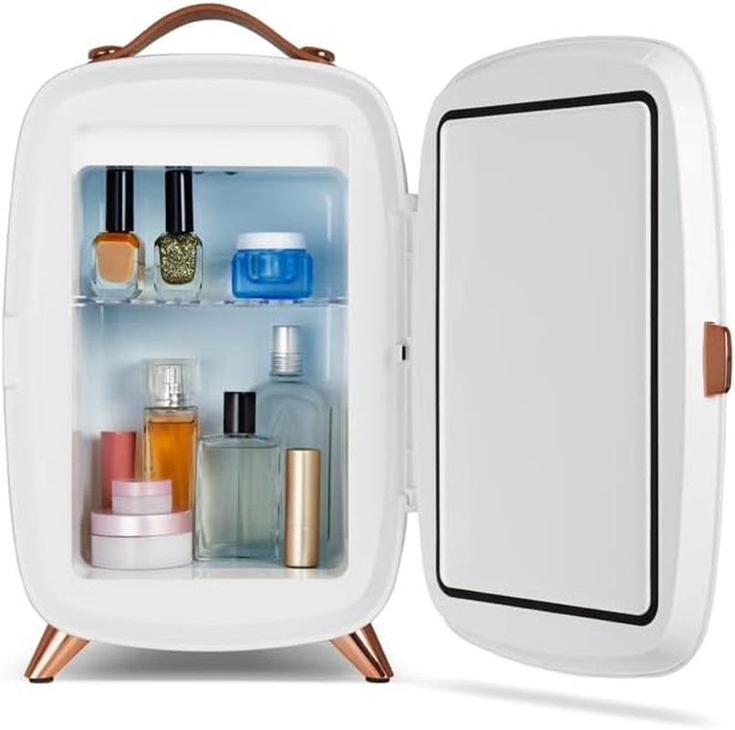 SCMF6W, Mini Frigo Cosmétique 5L, Fonction Froid, Moteur Brushless, Miroir Avec LED, 1 Étagère, 240W, Blanc