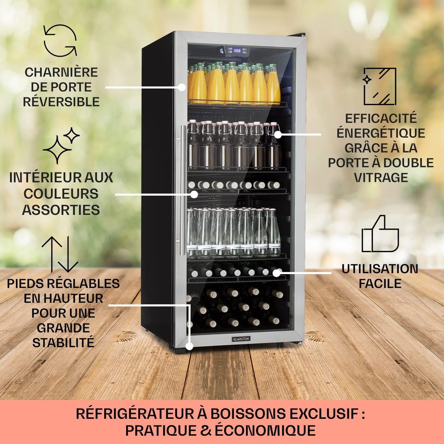 Mini Frigo De Chambre Et Bureau Pour Boisson, Petit Frigo Silencieux, Refrigerateur Mini Bar 242L, Petit Réfrigérateur Camping, Étagères Réglables Pour Le Vin, Cannette, Beer Fridge