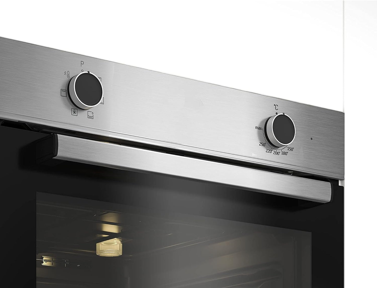 Beko BBIE12000X Four Encastrable - 66L, Steamshine, Éclairage Halogène, 6 Fonctions De Cuisson, H X L X P (Cm) : 59,5 X 59,4 X 56,7, Acier Inoxydable, Classe A