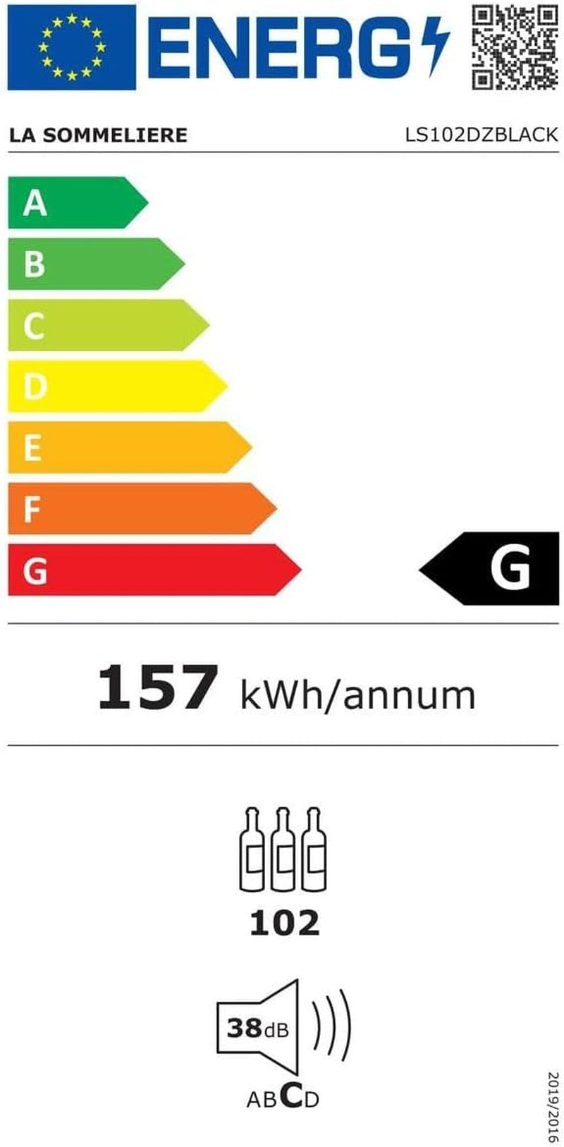 Cave De Mise À Température Double Zone LS102DZBLACK 102 Bouteilles