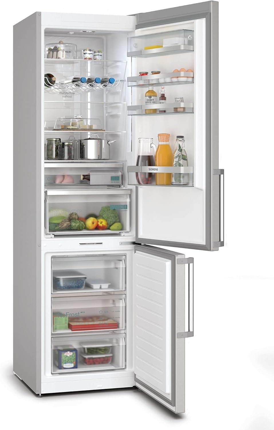 Iq500 KG39NAICT Réfrigérateur-Congélateur Autoportante 363 L C Acier Inoxydable