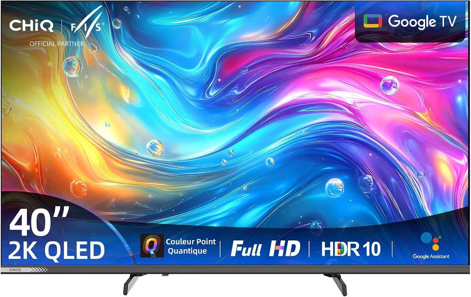 TV Connectée 40 Pouces FHD QLED Pro Google TV (L40QST) | HDR10, Apple Airplay, Dolby Audio &Dbx-Tv, Contrôle Vocal Google, Design Sans Bord