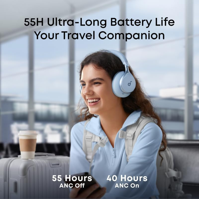 Par Anker Space One Casque Bluetooth Sans Fil | Réduction De Bruit Active Adaptative by Anker, Réduction Des Voix Humaine 2X plus Efficace, ANC 46H, Application, LDAC Hi-Res