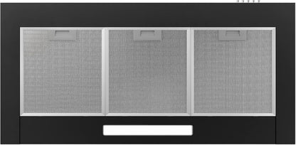 ASB9201 Hotte Murale 90 Cm Noire 370 M³/H Classe A++ | 3 Vitesses - 63 Db - Mode Recyclage Ou Évacuation - Filtres À Charbon CBCF002X2 Inclus - Design Pyramidal