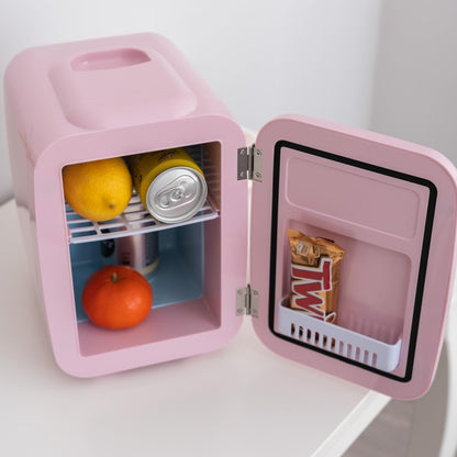 Mini Frigo 4L - Petit Frigo, Mini Frigo De Chambre 12V/220V, Mini Frigo Cosmetique, Fonction Chaud Et Froid, Mini Refrigerateur, Frigo Mini