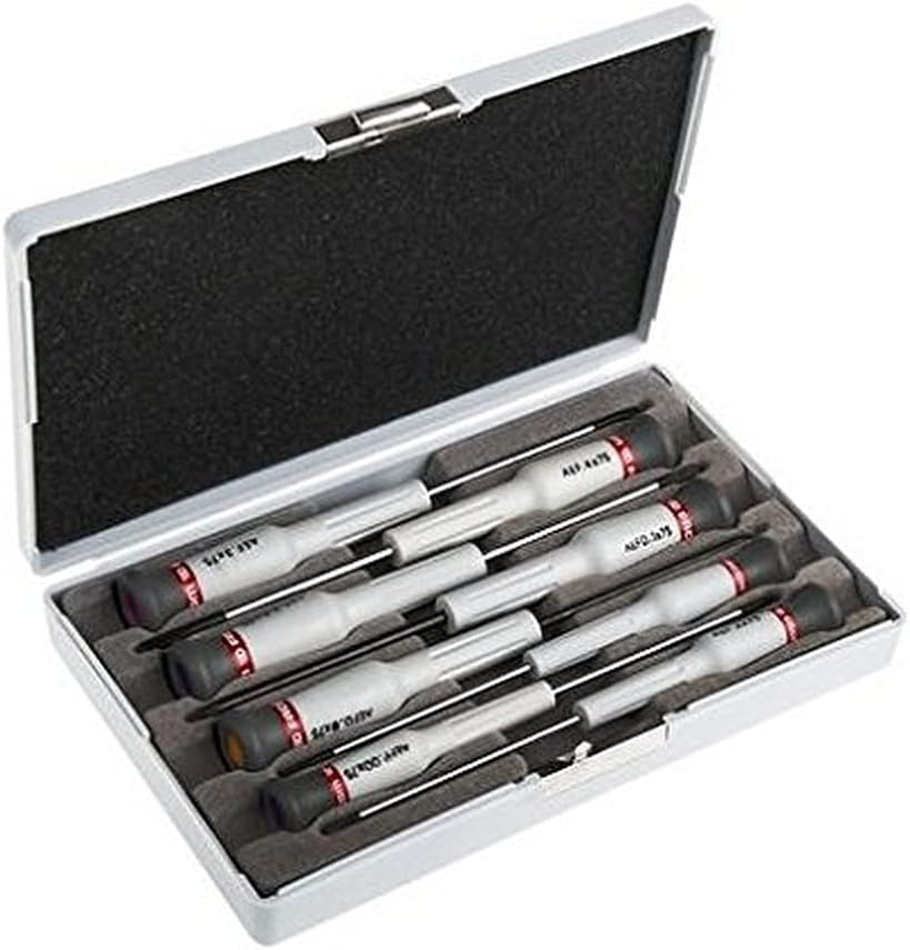 - Coffret De 8 Tournevis Micro-Tech Fente, Phillips Et Pozidriv - AEF.J6 - Tournevis De Précision - 5 Tournevis Fente, 1 Tournevis Phillips Et 2 Tournevis Pozidriv - Coffret De Rangement Compris