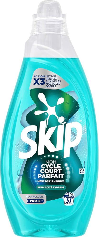Lessive Liquide Mon Cycle Court Parfait Efficacité Express - 37 Lavages - 1Ère Lessive Conçue Pour Cycle Court, Efficace Dès 15 Minutes