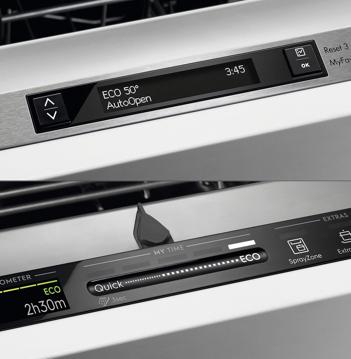 Reallife EEM69300L Lave-Vaisselle Tout Intégrable 60 Cm, Commandes Quickselect Avec Connectivité Intégrée, Technologie Extrahygiene, 15 Couverts Blanc