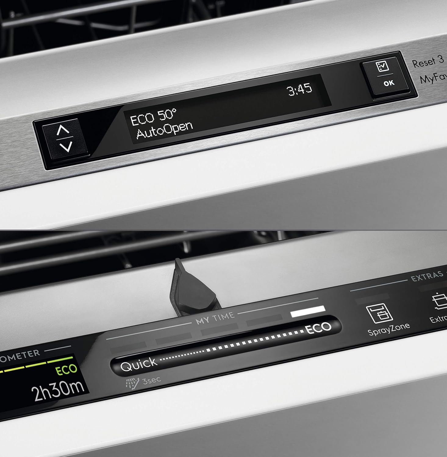 Reallife EEM69300L Lave-Vaisselle Tout Intégrable 60 Cm, Commandes Quickselect Avec Connectivité Intégrée, Technologie Extrahygiene, 15 Couverts Blanc