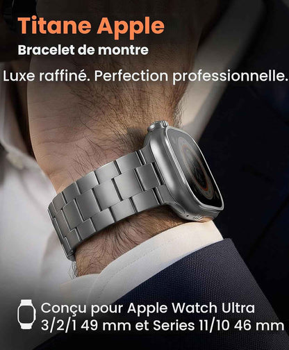 CRNS03 Bracelet En Titane Pour Apple Watch Ultra 3/2/1 49Mm & Series 11/10 46Mm, Bracelet Iwatch Ultra Ajustable Avec Fermoir Papillon, Bracelet De Montre Titane Homme Confortable