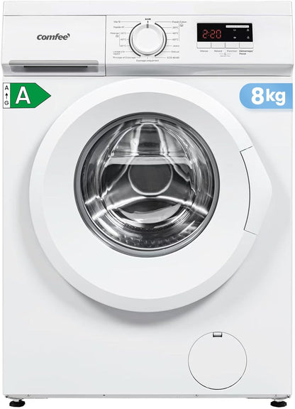 ' Lave-Linge 8KG Classe a Moteur BLDC 1400RPM Blanc CFE12EW80/W-FR | 15 Programmes, Prélavage, Lavage À La Lapeur, Lavage Rapide, Design Slim 48 Cm, Frontal Machine À Laver